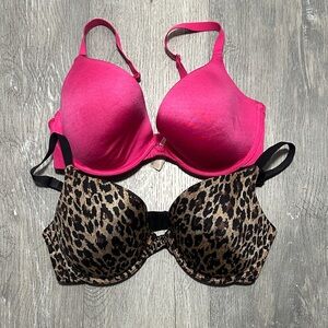 Maidenform 34D Pink and Leopard Print Women's Bras